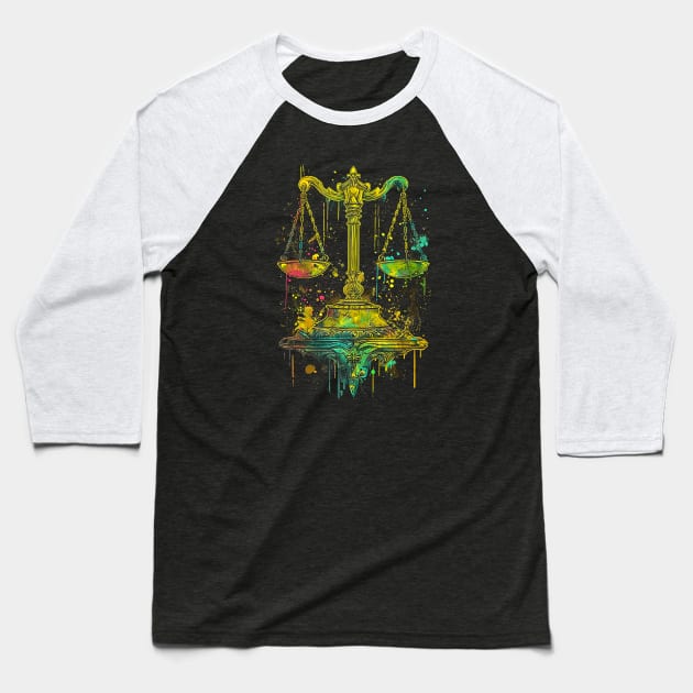 Libra Baseball T-Shirt by Shintabudi